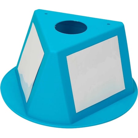 Inventory Control Cone W/ Dry Erase Decals, 10L X 10W X 5H, Turquoise